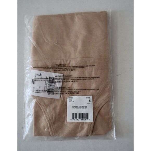 A Pea In The Pod M19331 Women's Sz Large Beige Maternity Fold Over Panties - Picture 5 of 6